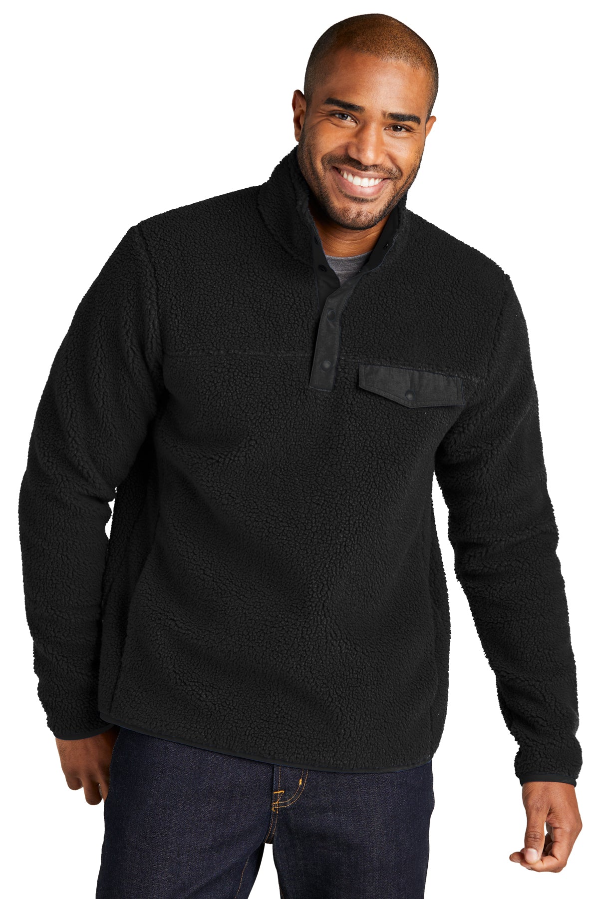 EMBROIDERED - F140 - Port Authority® Camp Fleece Snap Pullover Shirt