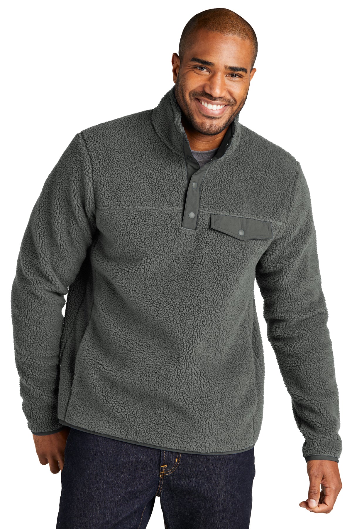 EMBROIDERED - F140 - Port Authority® Camp Fleece Snap Pullover Shirt