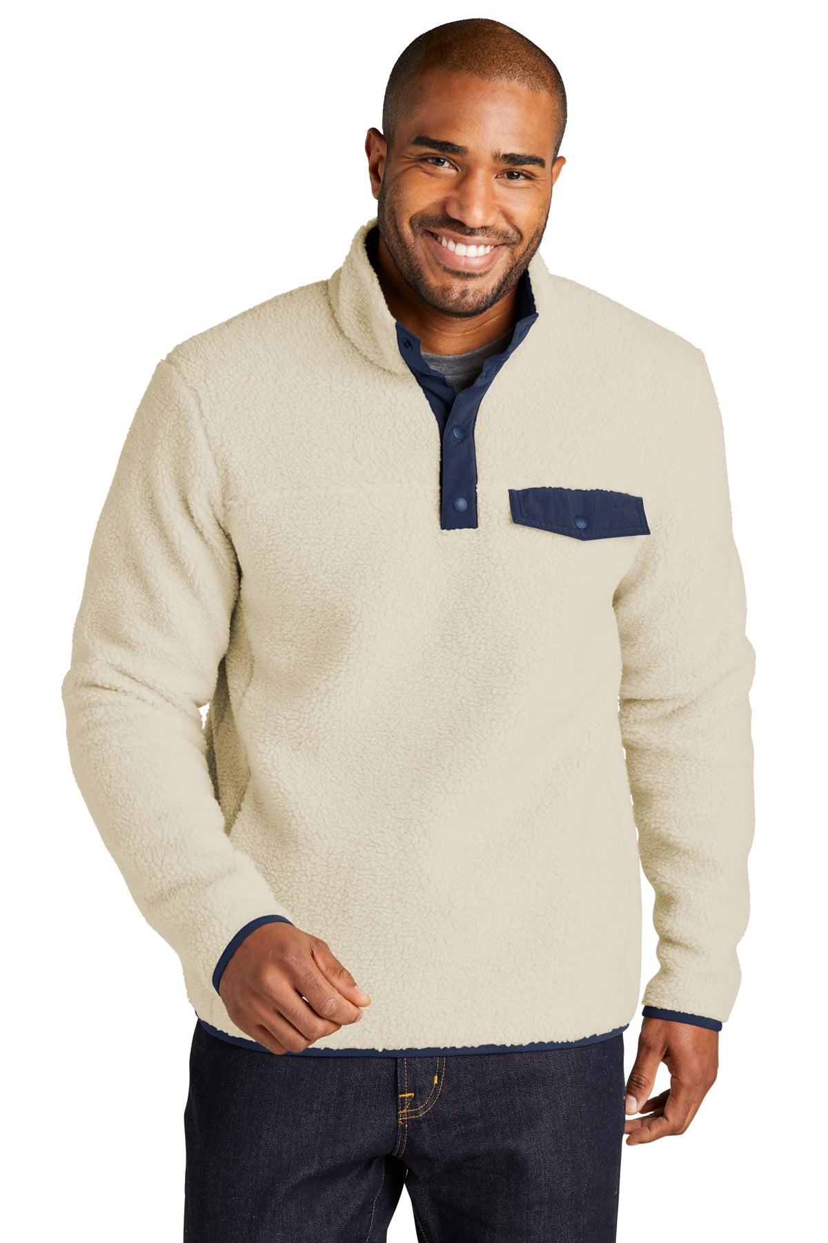 EMBROIDERED - F140 - Port Authority® Camp Fleece Snap Pullover Shirt