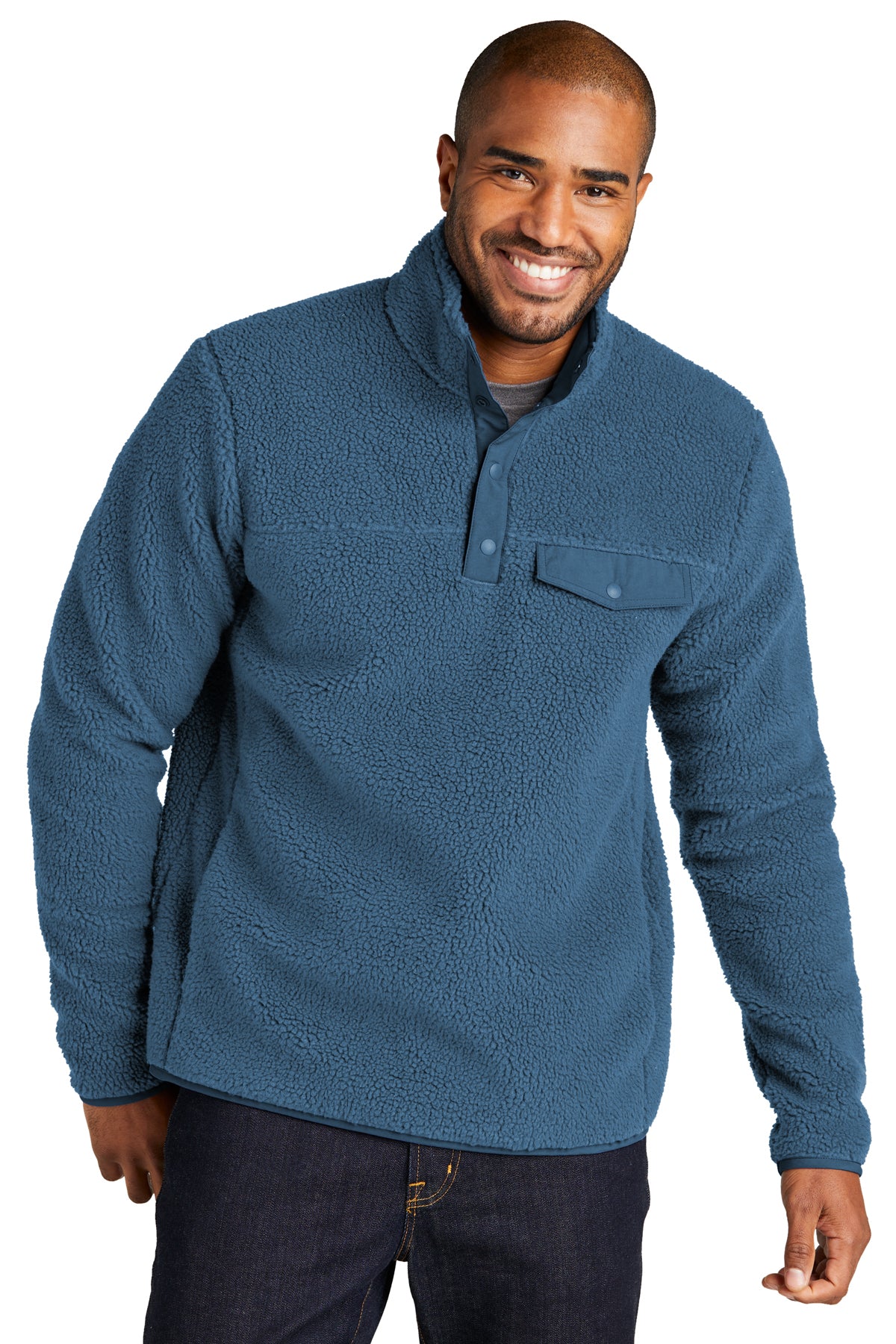 EMBROIDERED - F140 - Port Authority® Camp Fleece Snap Pullover Shirt