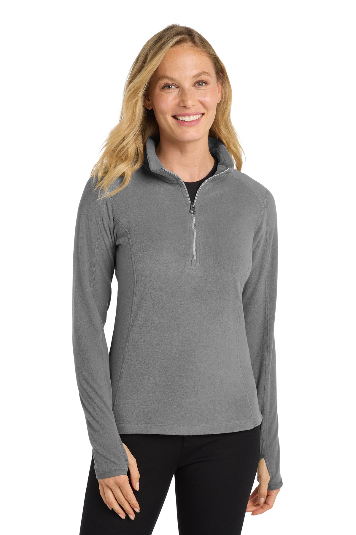 EMBROIDERED - L224 - Port Authority® Ladies' Microfleece 1/2-Zip Pullover Sweater