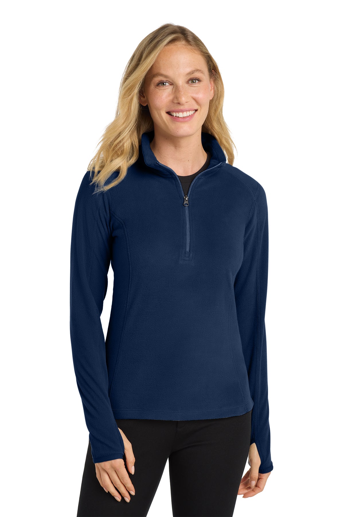 EMBROIDERED - L224 - Port Authority® Ladies' Microfleece 1/2-Zip Pullover Sweater