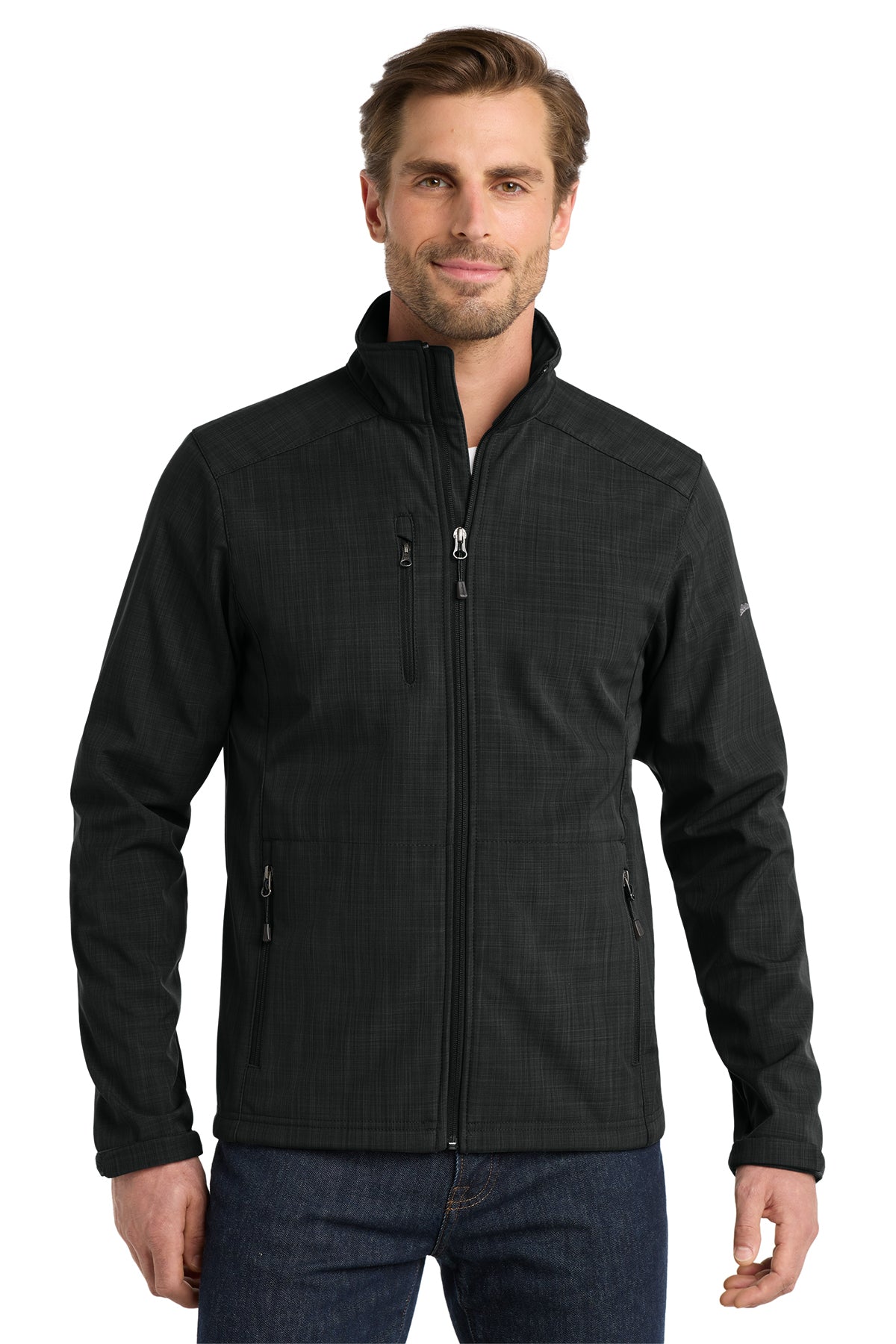 EMBRIODERED - EB532 - Eddie Bauer® Men's Shaded Crosshatch Soft Shell Jacket