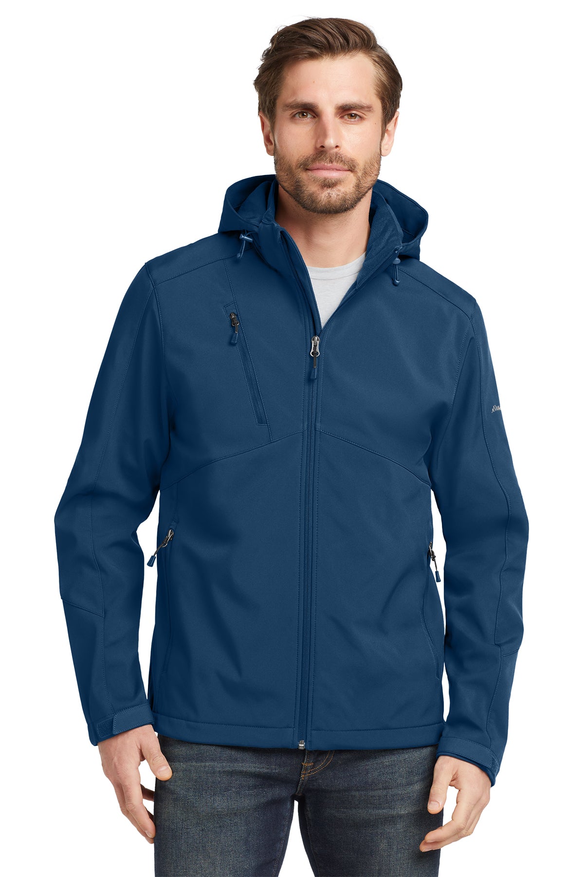EMBROIDERED - EB536 - Eddie Bauer® Men's Hooded Soft Shell Parka Jacket