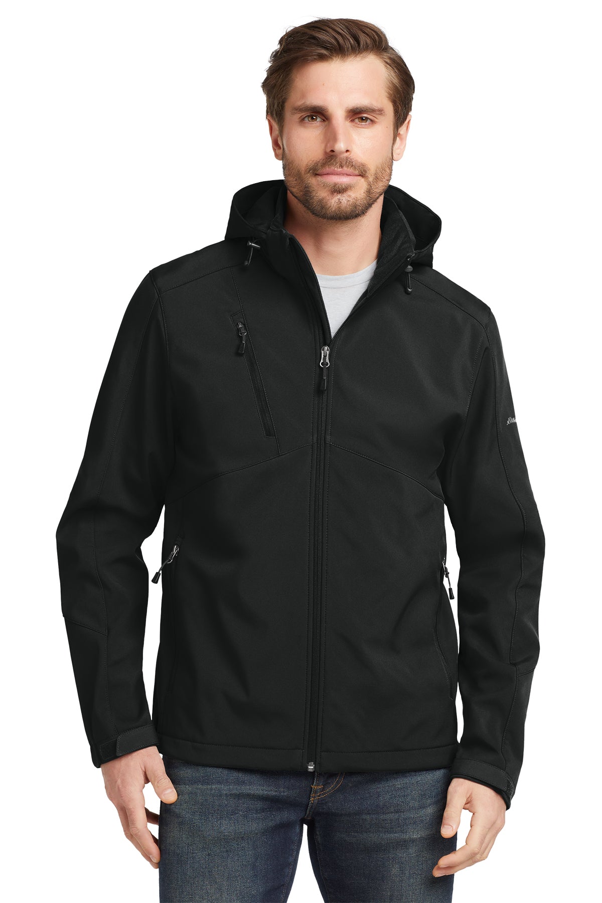 EMBROIDERED - EB536 - Eddie Bauer® Men's Hooded Soft Shell Parka Jacket