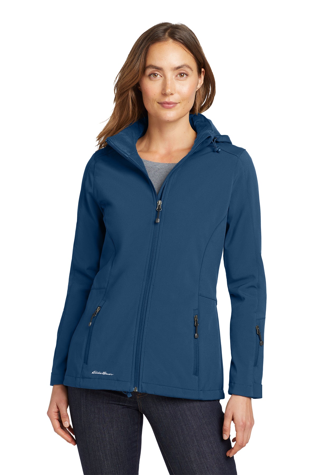 EMBROIDERED- EB537 - Eddie Bauer® Ladies' Hooded Soft Shell Parka Jacket