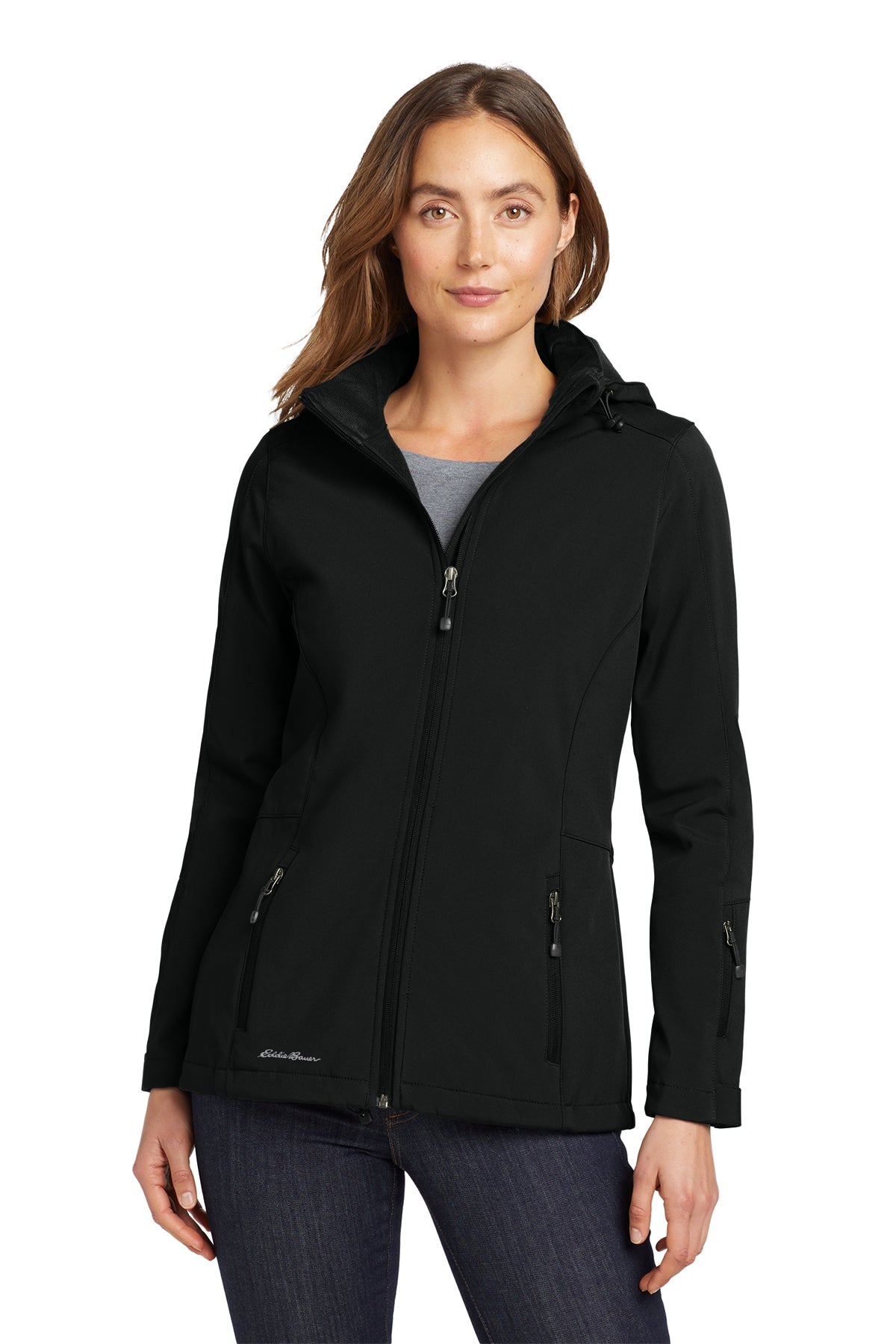 EMBROIDERED- EB537 - Eddie Bauer® Ladies' Hooded Soft Shell Parka Jacket
