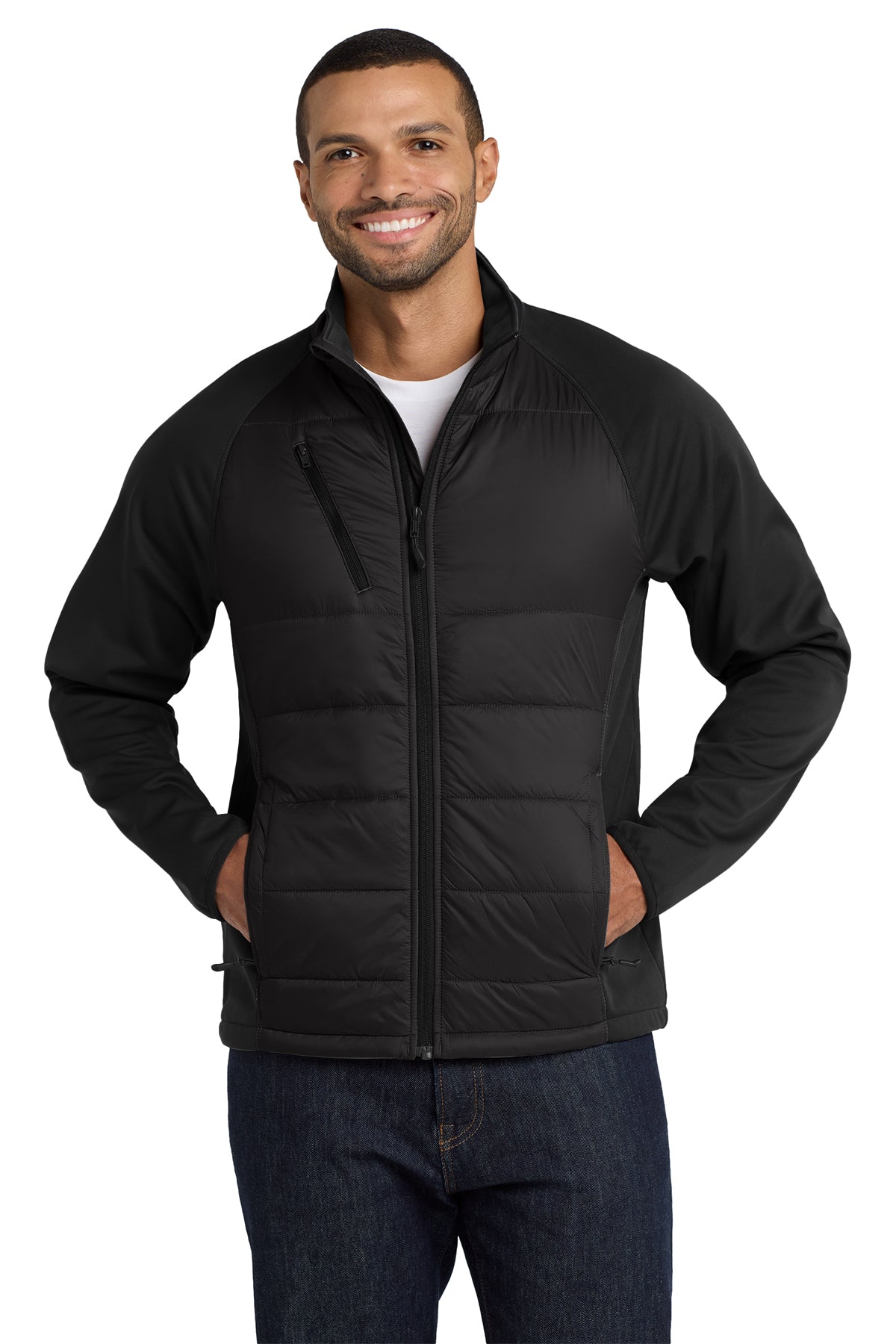 EMBROIDERED - J787 - Port Authority® Men's Hybrid Soft Shell Jacket