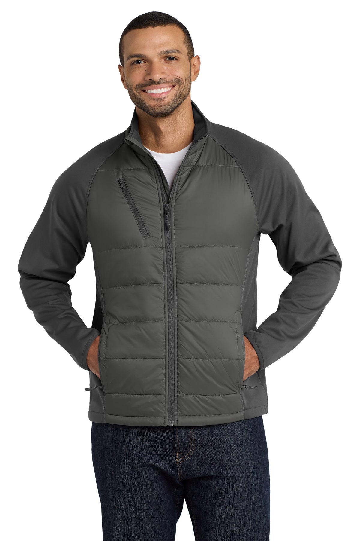 EMBROIDERED - J787 - Port Authority® Men's Hybrid Soft Shell Jacket