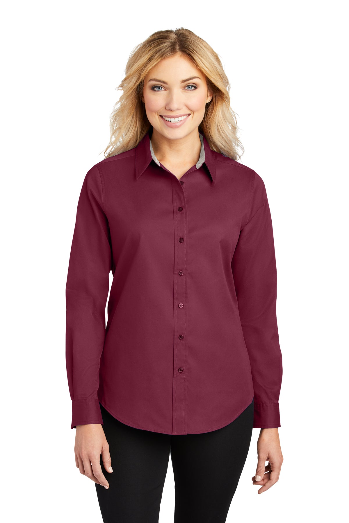 EMBROIDERED - L608 - Port Authority® Ladies' Easy Care Long Sleeve Shirt