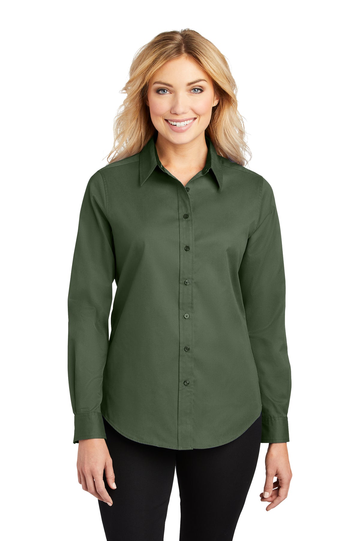 EMBROIDERED - L608 - Port Authority® Ladies' Easy Care Long Sleeve Shirt