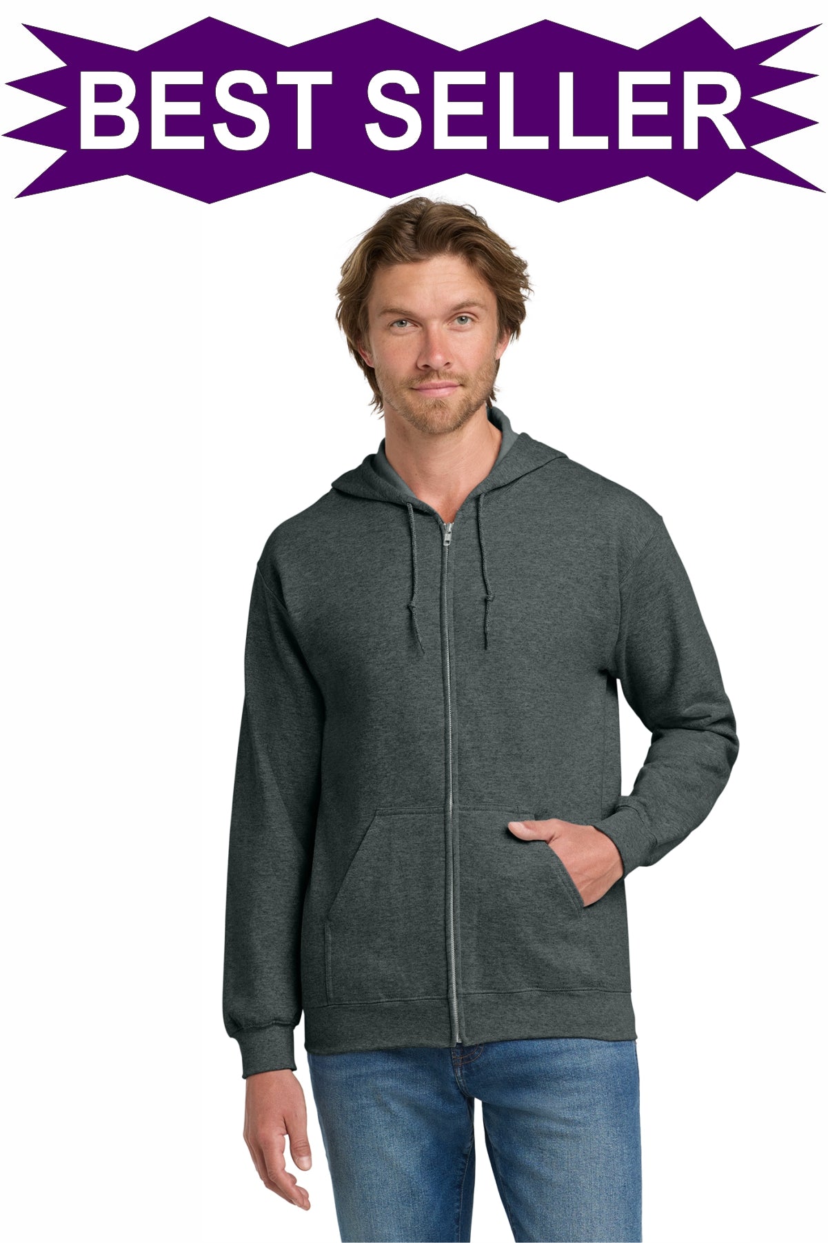EMBROIDERED - 18600 - Gildan® Heavy Blend™ Full Zip Hooded Sweatshirt