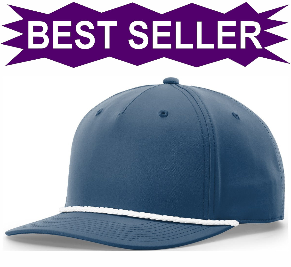 EMBROIDERED - 258 - Richardson® Structured Mid-Pro FIVE PANEL CLASSIC ROPE CAP