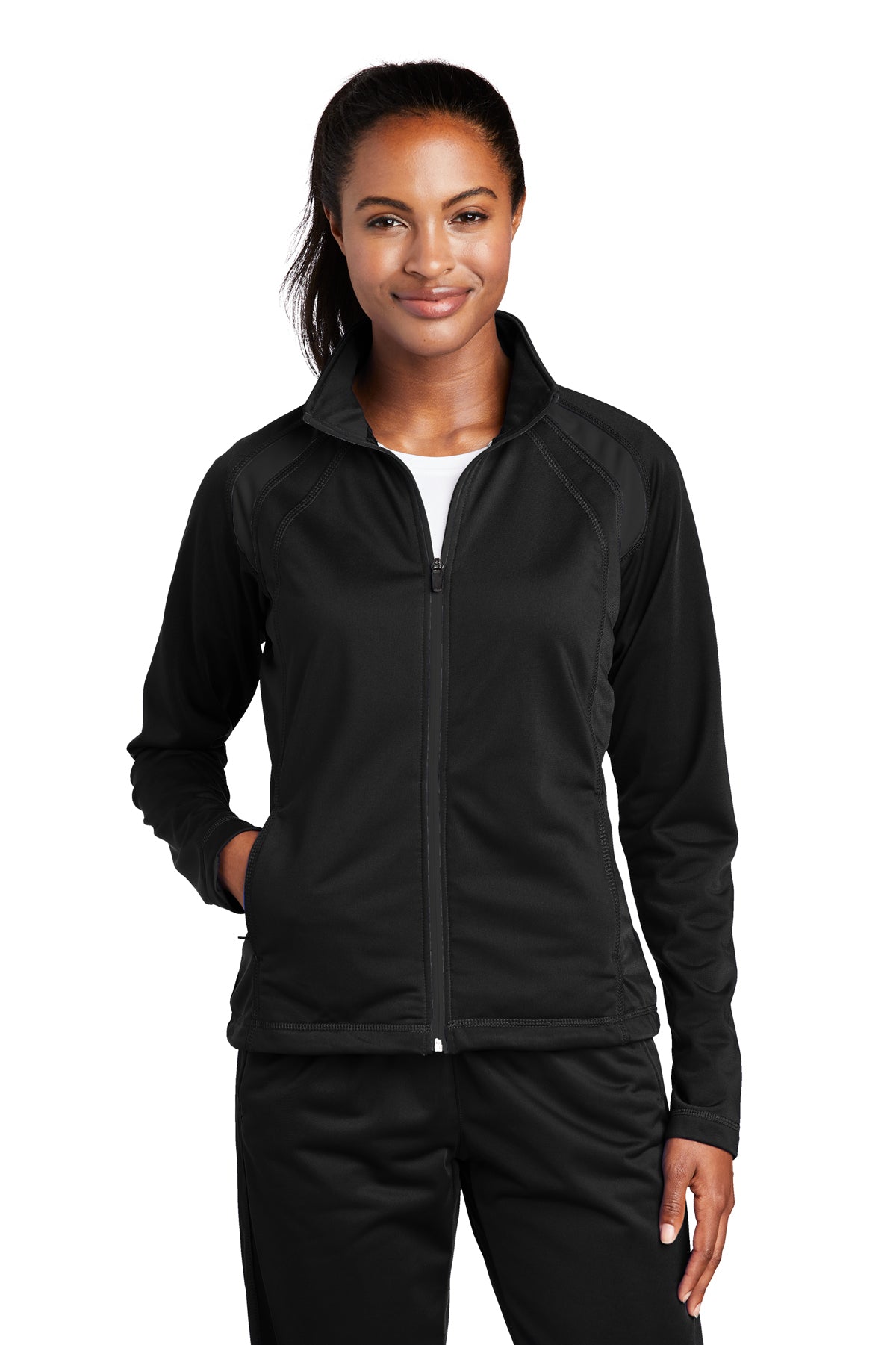 EMBROIDERED - LST90 - Sport-Tek® Ladies' Tricot Track Jacket