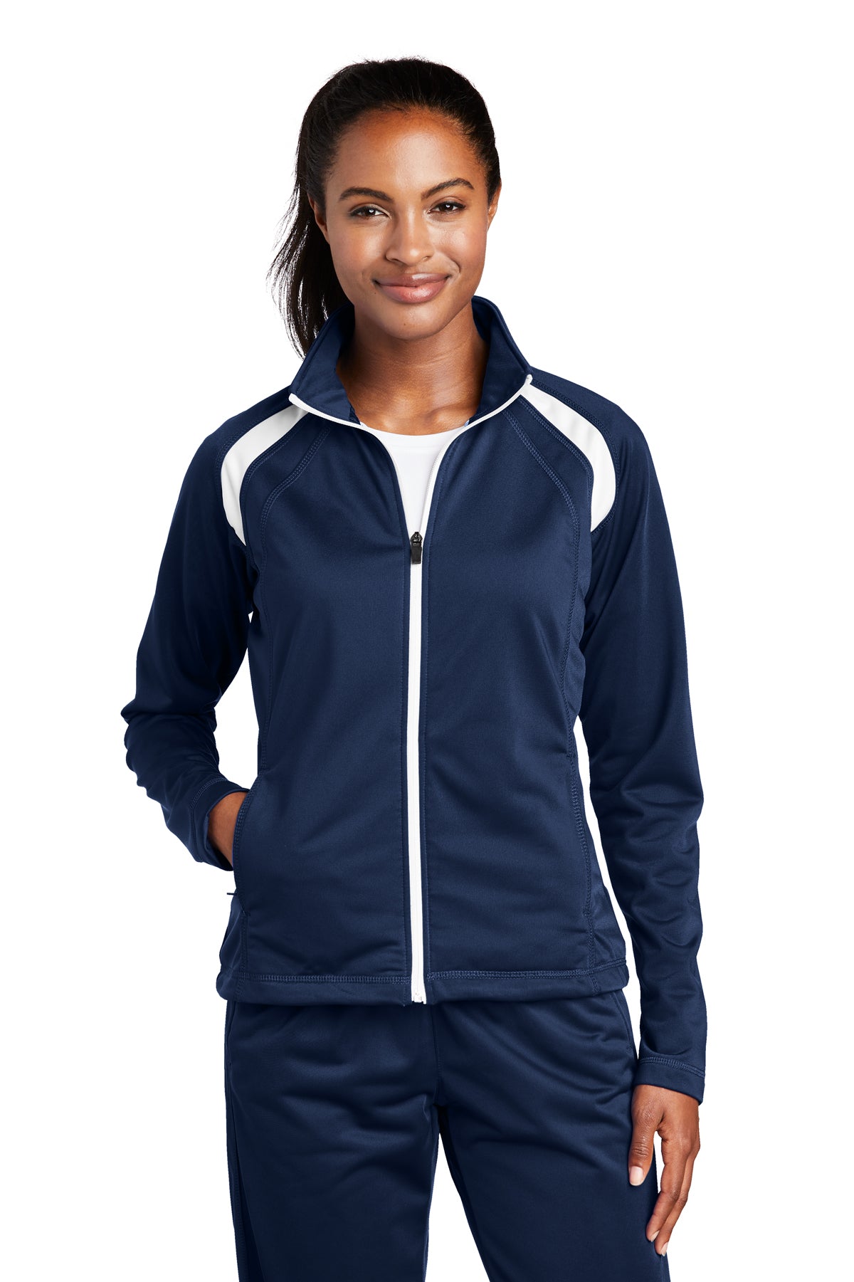 EMBROIDERED - LST90 - Sport-Tek® Ladies' Tricot Track Jacket