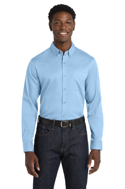EMBROIDERED - W808 - Port Authority® Long Sleeve SuperPro™ React™ Twill Shirt