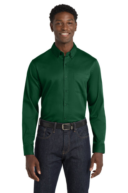 EMBROIDERED - W808 - Port Authority® Long Sleeve SuperPro™ React™ Twill Shirt