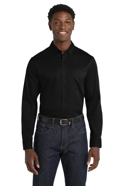 EMBROIDERED - W808 - Port Authority® Long Sleeve SuperPro™ React™ Twill Shirt