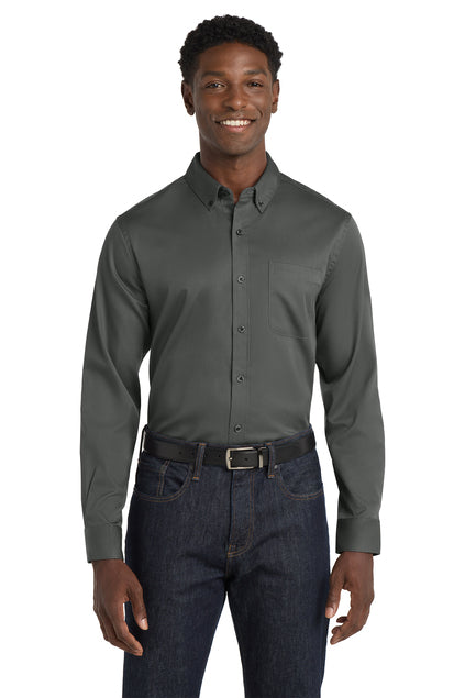 EMBROIDERED - W808 - Port Authority® Long Sleeve SuperPro™ React™ Twill Shirt