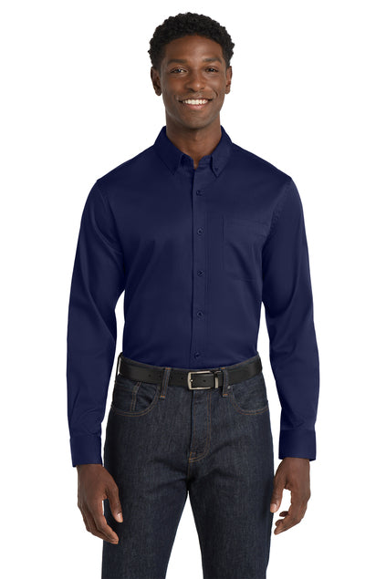EMBROIDERED - W808 - Port Authority® Long Sleeve SuperPro™ React™ Twill Shirt