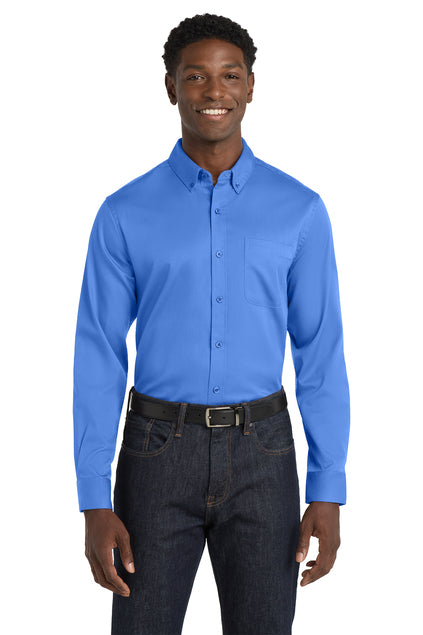 EMBROIDERED - W808 - Port Authority® Long Sleeve SuperPro™ React™ Twill Shirt