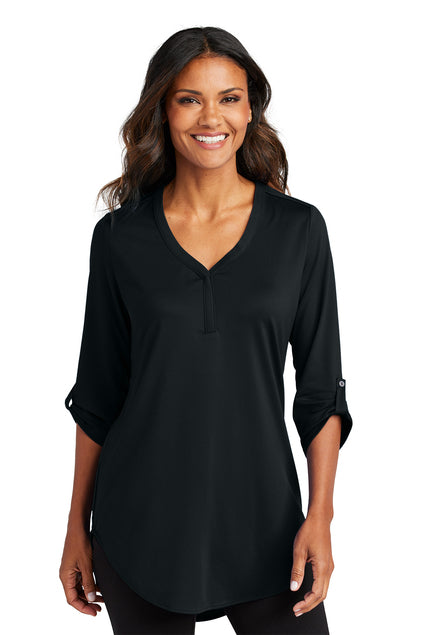 EMBROIDERED - LK6840 - Port Authority® Ladies City Stretch ¾-Sleeve Tunic Shirt