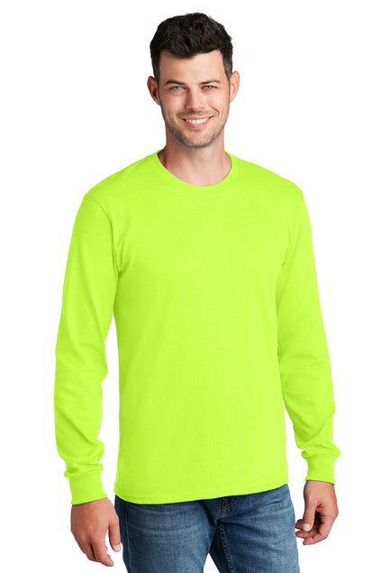 Screen Printed - PC54LS - Port & Company® Men's Long Sleeve Core Cotton T-Shirt
