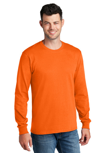 Screen Printed - PC54LS - Port & Company® Men's Long Sleeve Core Cotton T-Shirt