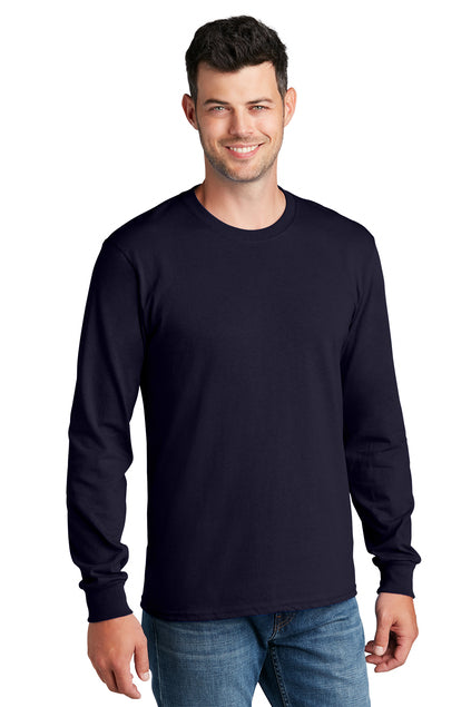 Screen Printed - PC54LS - Port & Company® Men's Long Sleeve Core Cotton T-Shirt