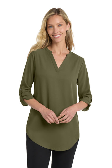 EMBROIDERED - LW701 - Ladies Port Authority® ¾-Sleeve Tunic Blouse