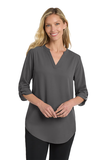 EMBROIDERED - LW701 - Ladies Port Authority® ¾-Sleeve Tunic Blouse