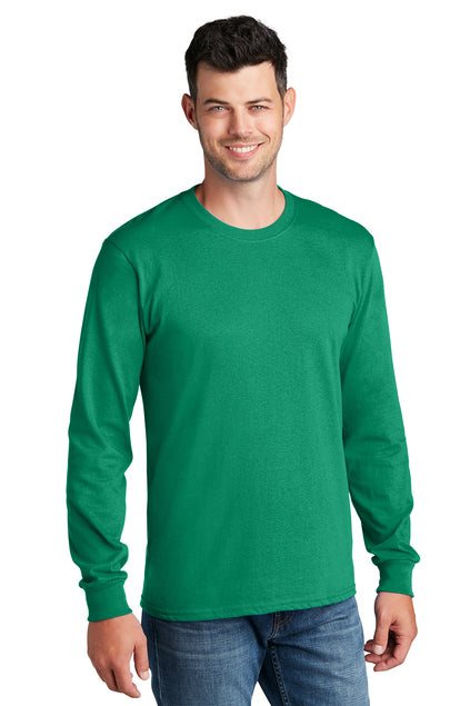 Screen Printed - PC54LS - Port & Company® Men's Long Sleeve Core Cotton T-Shirt