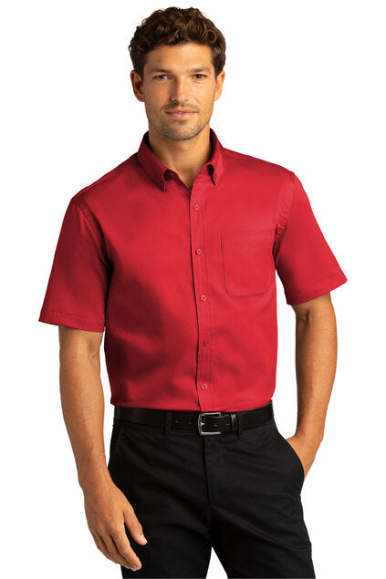 EMBROIDERED - W809 - Port Authority® Short Sleeve SuperPro™ React™ Twill Shirt