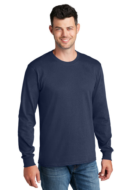 Screen Printed - PC54LS - Port & Company® Men's Long Sleeve Core Cotton T-Shirt