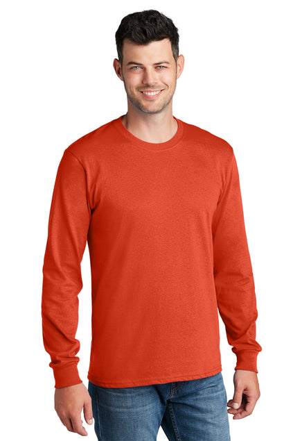 Screen Printed - PC54LS - Port & Company® Men's Long Sleeve Core Cotton T-Shirt