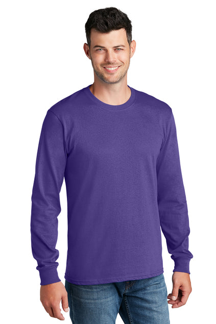 Screen Printed - PC54LS - Port & Company® Men's Long Sleeve Core Cotton T-Shirt