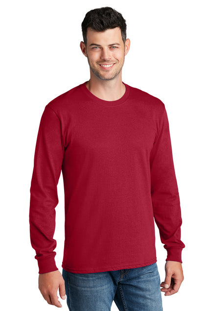 Screen Printed - PC54LS - Port & Company® Men's Long Sleeve Core Cotton T-Shirt