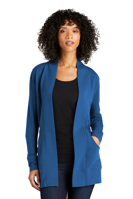 EMBROIDERED - LK825 - Port Authority® Ladies Microterry Cardigan Sweater