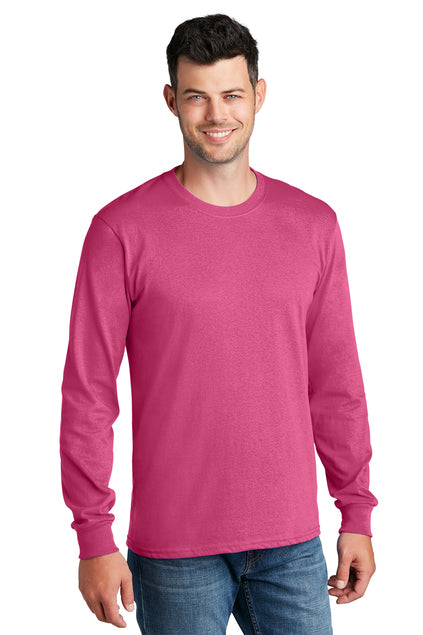 Screen Printed - PC54LS - Port & Company® Men's Long Sleeve Core Cotton T-Shirt