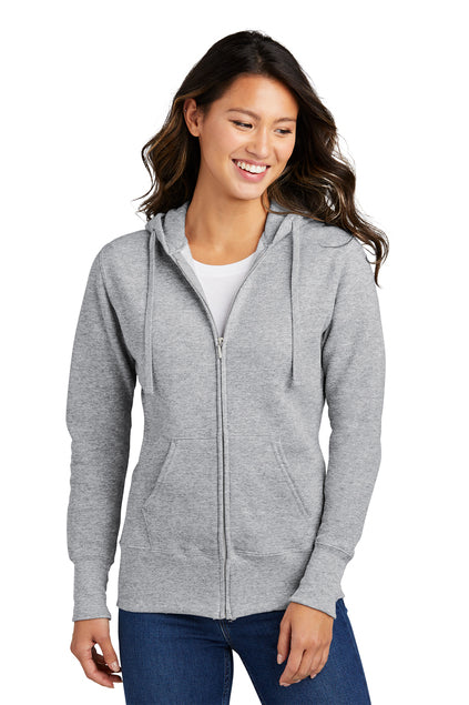 EMBROIDERED - LPC78ZH - Port & Company® Ladies' Core Fleece Full-Zip Hooded Sweatshirt