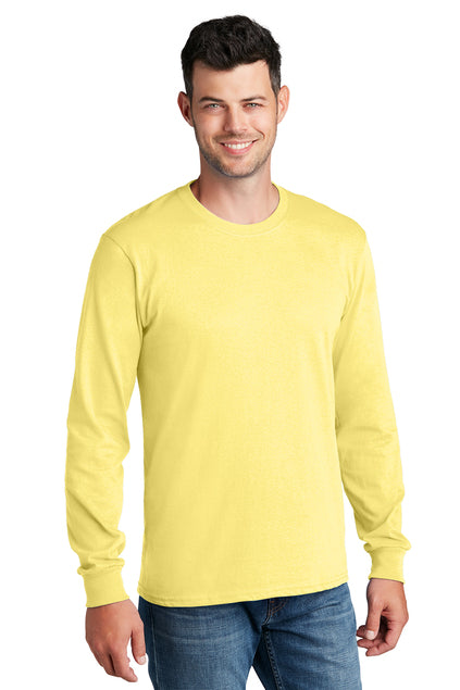 Screen Printed - PC54LS - Port & Company® Men's Long Sleeve Core Cotton T-Shirt