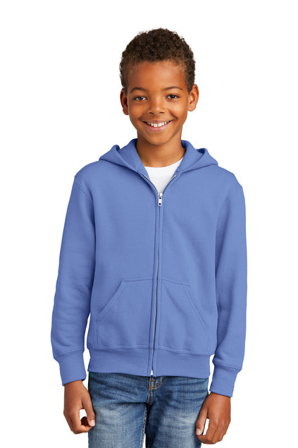EMBROIDERED - PC90YZH - Port & Company® Youth Core Fleece Full-Zip Hooded Sweatshirt