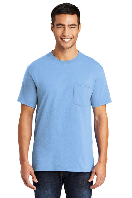 Screen Printed - PC55P - Port & Company® Men's Core Blend Pocket Tee Shirt