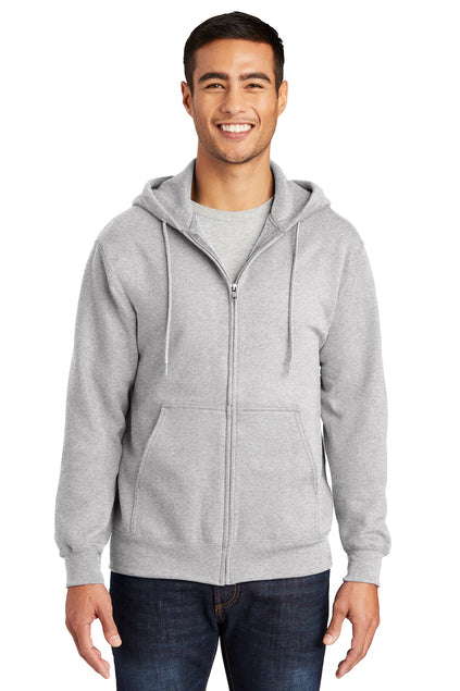 Embroidered - PC90ZH - Port & Company® Men's Essential Fleece Full-Zip Hooded Sweatshirt