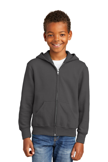 EMBROIDERED - PC90YZH - Port & Company® Youth Core Fleece Full-Zip Hooded Sweatshirt