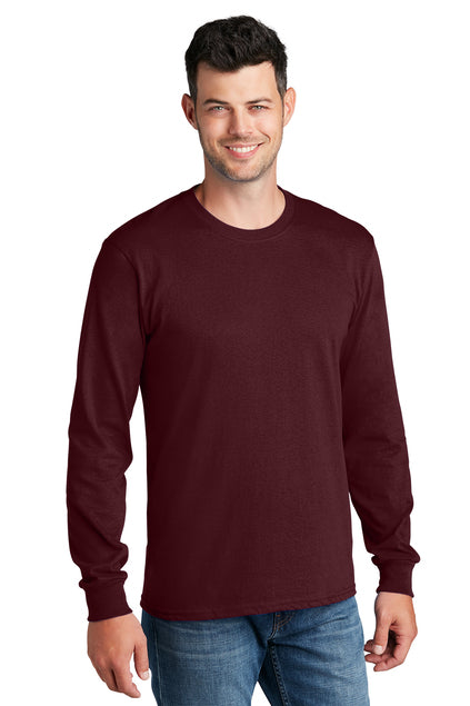 Screen Printed - PC54LS - Port & Company® Men's Long Sleeve Core Cotton T-Shirt