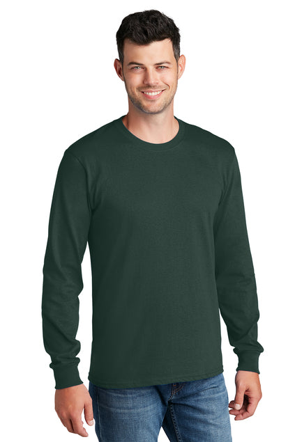 Screen Printed - PC54LS - Port & Company® Men's Long Sleeve Core Cotton T-Shirt