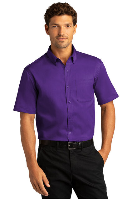 EMBROIDERED - W809 - Port Authority® Short Sleeve SuperPro™ React™ Twill Shirt
