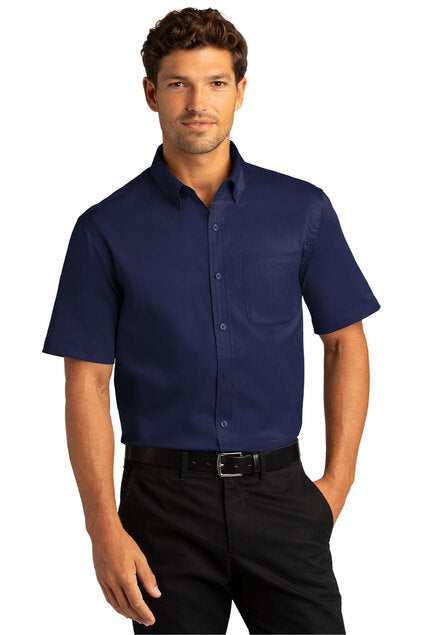 EMBROIDERED - W809 - Port Authority® Short Sleeve SuperPro™ React™ Twill Shirt