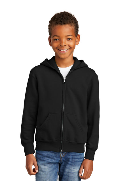 EMBROIDERED - PC90YZH - Port & Company® Youth Core Fleece Full-Zip Hooded Sweatshirt